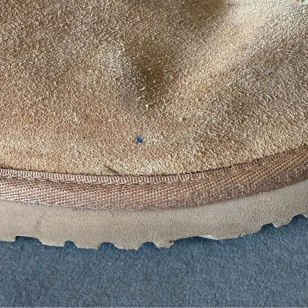 UGG Jona Suede Boots in Chestnut With a Snap Closure Size 3
